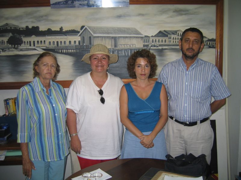 Heloisa Bellini, Casa de Estudos Italianos no Pará; Maria de Nazaré, Casa de Estudos Luso-Amazônicos; Ana Luisa Pinto, Cônsul Portuguesa no Brasil e Lauriano Neto, 